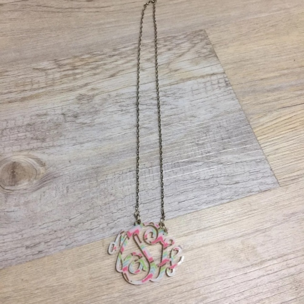 Acrylic monogram necklace